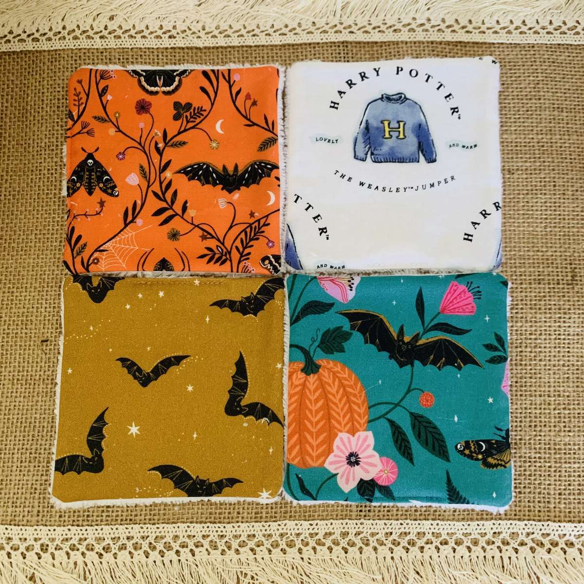 Lot de 4 lingettes collection automne